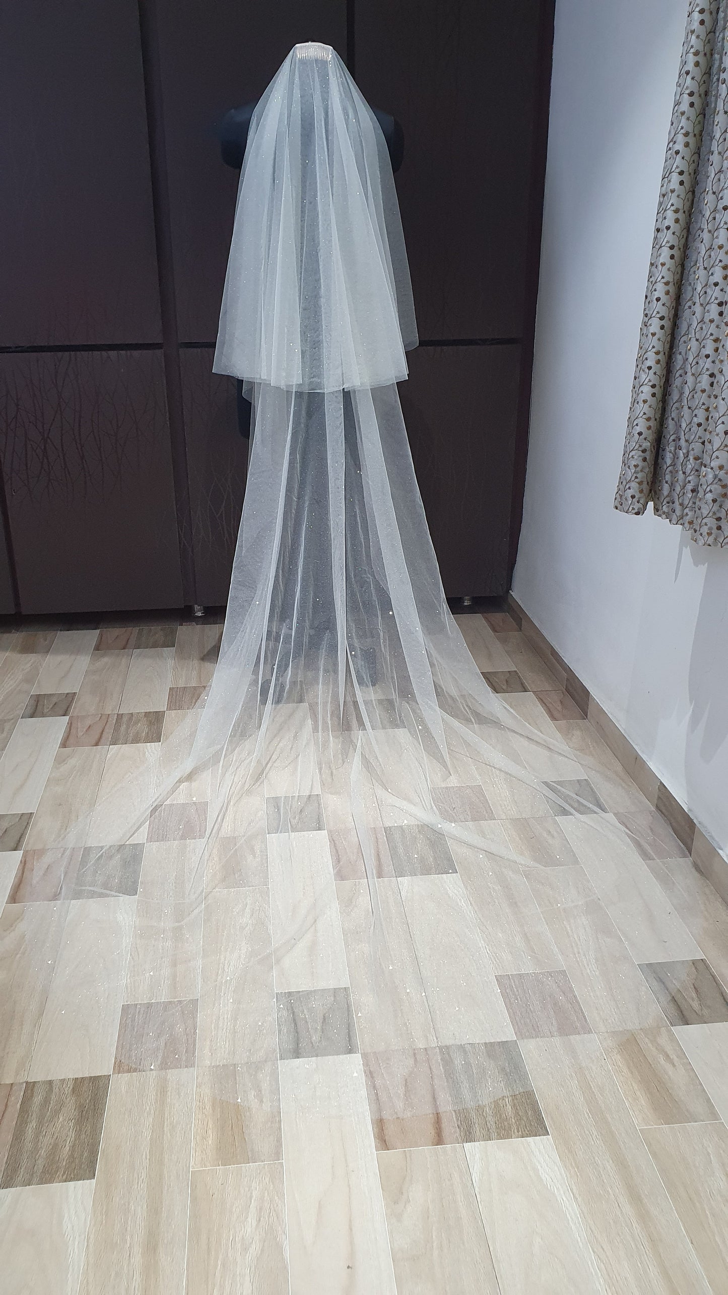 Glitter Veil with blusher.